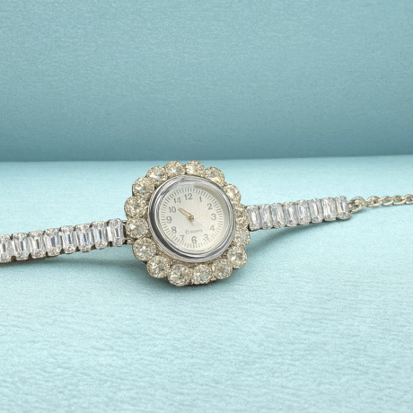 Gleam & Charm Crystal Bloom Watch Bracelet