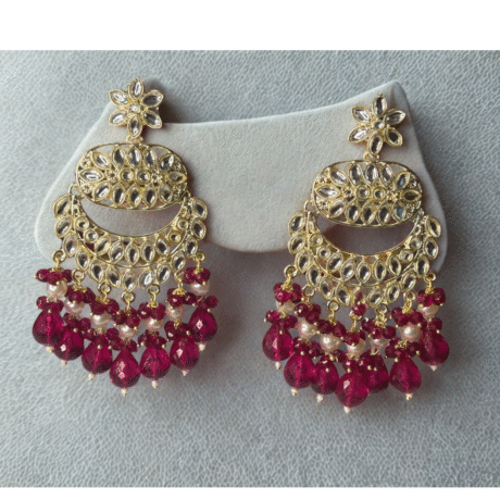 Red Royale Chandbali Earrings