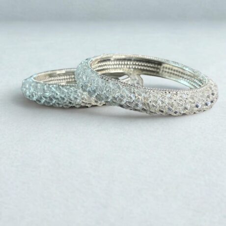 Sparkling Crystal-Encrusted Bangle Set (Pair)