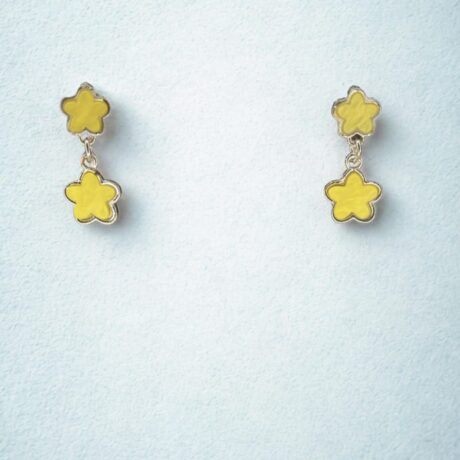 Lemon Yellow Bead & Kundan Style Drop Earrings