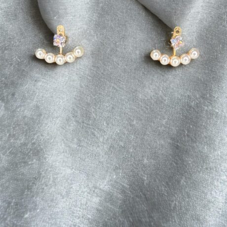 Faux Pearl Ear Jacket with CZ Star Stud