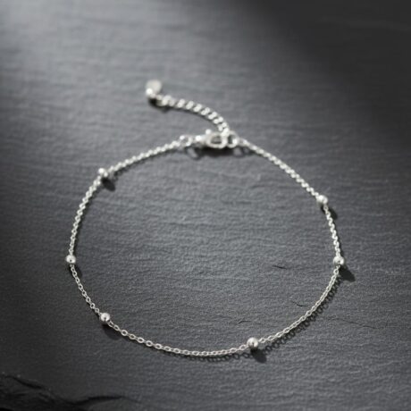 Minimalist Dainty Beaded Chain Bracelet